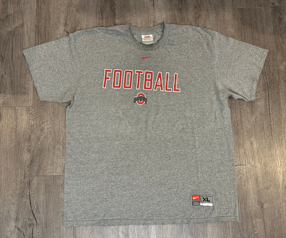 Vintage Y2K Ohio State University Nike Team Football Gray Shirt XL